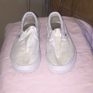 White slip on vans
